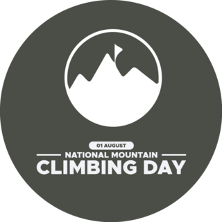 National Mountain Climbing Day Brown Sticker