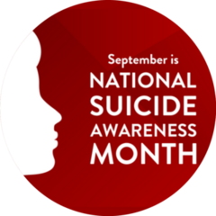 National Suicide Awareness Month On Red Sticker