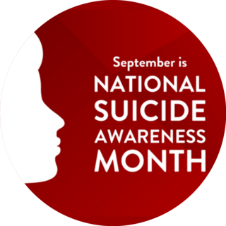 National Suicide Awareness Month On Red Sticker