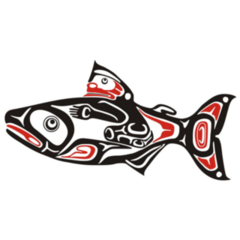 Native Alaskan Salmon Illustration Sticker