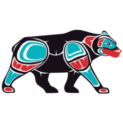 Native Alaskan Style Stamp Art Of Bear Sticker