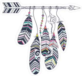 Native American Arrow And Feathers Boho Sticker