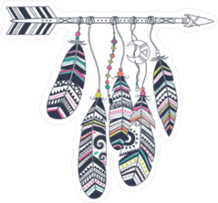 Native American Arrow And Feathers Boho Sticker