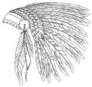 Native American Indian Chief Headdress Illustration Sticker