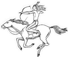 Native American Indian Riding Horse Sticker