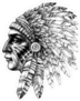 Native American Indian with War Headdress Sticker