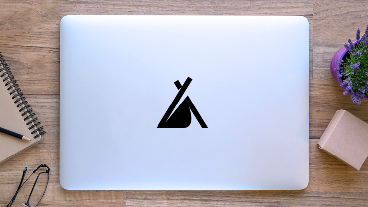 Native American Tent Sticker on a Laptop (New) example