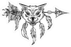 Native American Wolf and Arrow Sticker