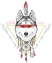 Native American Wolf Sticker