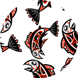 Native Salmon Alaska Seamless Pattern Sticker