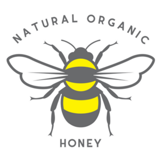 Natural Organic Honey Bee Logo Sticker