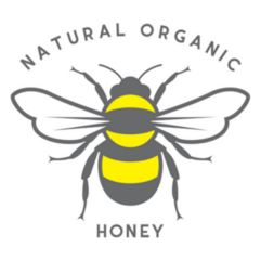 Natural Organic Honey Bee Logo Sticker
