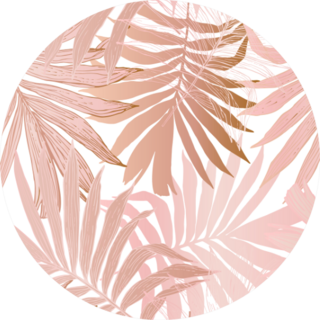 Nature Palm Tree Leaves In Silhouette Pink Sticker