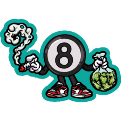 Naughty Billiard Ball Sticker