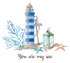 Nautical Card You Are My Sea Lighthouse Sticker