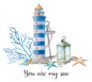 Nautical Card You Are My Sea Lighthouse Sticker