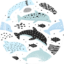 Nautical Seamless Pattern With Dolphins In Child Print Sticker