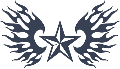 Nautical Star With Flames Sticker