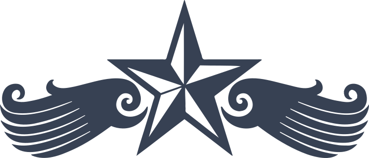 Nautical Star With Lovely Wings Sticker