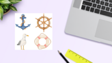 Nautical Sticker Sheet on a Desk (New) example