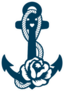 Navy Blue Anchor With Rose Sticker