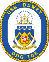 Navy Destroyer Ship Ddg 105 Uss Dewey Sticker