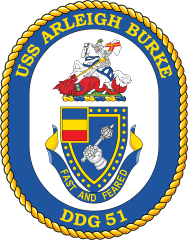 Navy Destroyer Ship Ddg 51 Uss Arleigh Burke Sticker