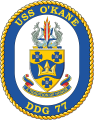 Navy Destroyer Ship Ddg 77 Uss OKane Sticker