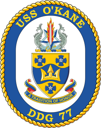 Navy Destroyer Ship Ddg 77 Uss OKane Sticker