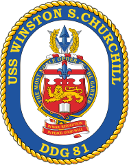 Navy Destroyer Ship Ddg 81 Uss Winston S. Churchill Sticker