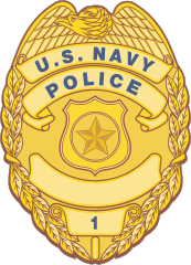 Navy Gold Police Badge Sticker