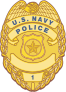 Navy Gold Police Badge Sticker