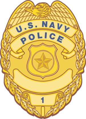 Navy Gold Police Badge Sticker