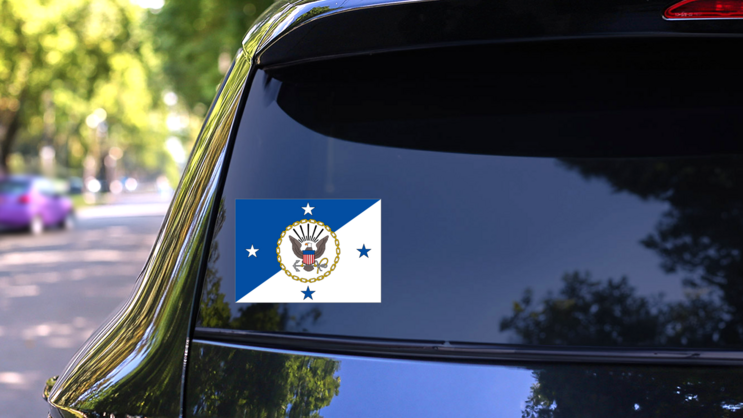 Navy Operations Chief Flag Sticker on a Rear Car Window (New) example