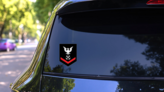 Navy Rank E-4 Third Class Petty Officer Sticker on a Rear Car Window (New) example