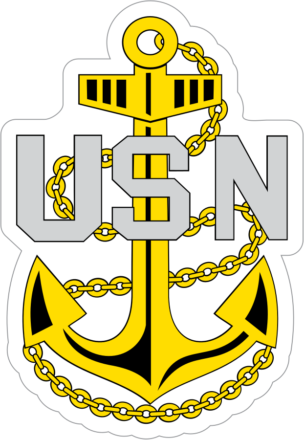 Navy Rank E-7 Chief Petty Officer Insignia Sticker