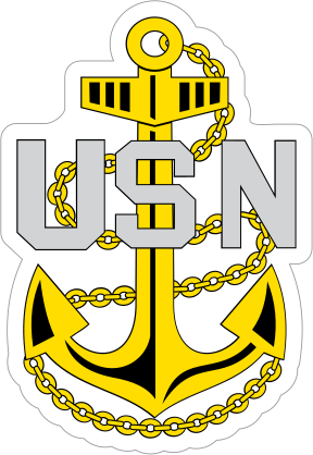 Navy Rank E-7 Chief Petty Officer Insignia Sticker