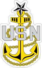 Navy Rank E-8 Senior Chief Petty Officer Insignia Sticker