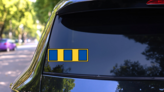 Navy Rank W-2 Warrant Officer Two Sticker on a Rear Car Window (New) example