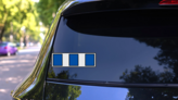 Navy Rank W-4 Warrant Officer Four Sticker on a Rear Car Window (New) example