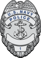 Navy Silver Police Badge Sticker