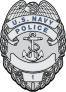 Navy Silver Police Badge Sticker