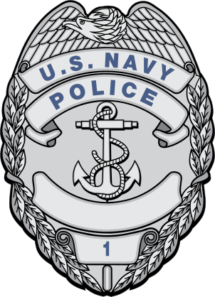 Navy Silver Police Badge Sticker