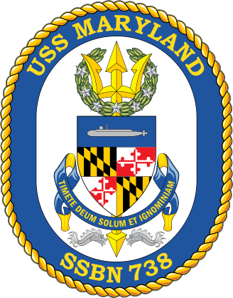 Navy Submarine Ssn 738 Uss Maryland Sticker
