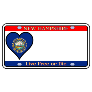 Ne Hampshire License Plate Heart Sticker