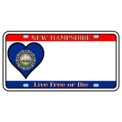 Ne Hampshire License Plate Heart Sticker