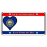 Ne Hampshire License Plate Heart Sticker
