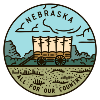 Nebraska All For Our Country Wagon Desert Sticker