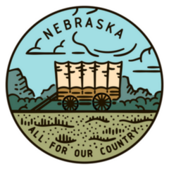 Nebraska All For Our Country Wagon Desert Sticker