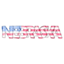 Nebraska American FLag Lettering Sticker